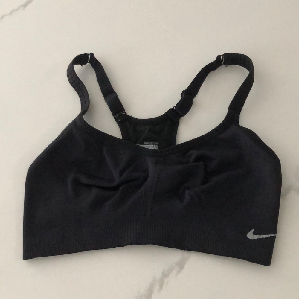 Nike Fit Dry Sports Bra Adjustable straps, racer back Black Size S